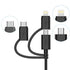 Apple MFI Certified 3-in-1 Cable, Lightning/Type C/Micro USB Cable for iPhone, iPad, Huawei, HTC, LG, Samsung Galaxy, Sony Xperia, Android Smartph...