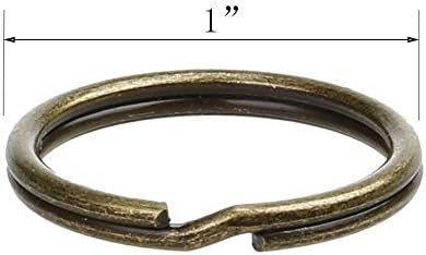 COTOWIN Pack of 50pcs 1" Antiqued Brass Plated Key Ring Connectors...