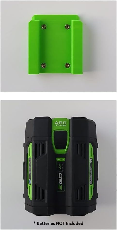 Battery Storage Wall Mount/Bracket/Holder/Hanger - 2 Pack - For EGO 56V Batteries...