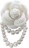 Fabric Camellia Flower Brooch Pins Pearl Tassel Corsage Shirt Collar Clothing Accessories Party Wedding Gifts Jewelry Brooches for Women...