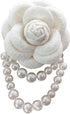 Fabric Camellia Flower Brooch Pins Pearl Tassel Corsage Shirt Collar Clothing Accessories Party Wedding Gifts Jewelry Brooches for Women...
