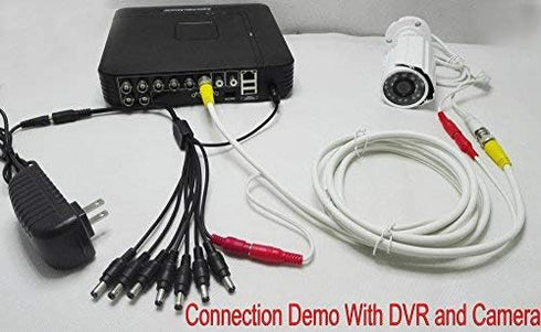 New Pre-Made All-in-One Siamese RG59 BNC Video and Power CCTV Security Camera Cable for HD AHD DVR SDI Camera Connection (RG 59 HD Cable, 1X6.6ft)...