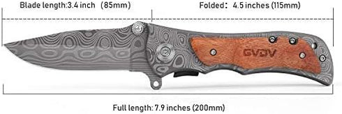 GVDV Pocket Folding Knife for Men, 3.5” Blade 7Cr17 Steel Pocket Knives& Folding Knives with Safety Liner-Lock, Tactical Camping Hunting Fishing S...