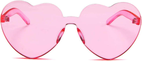 Dollger Heart Shape Sunglasses One Piece Transparent Rimless Candy Color Glasses…...