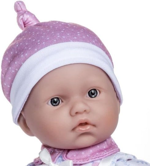 JC Toys La Baby Caucasian 11-inch Small Soft Body Baby Doll La Baby | Washable |Removable White & Pink Floral Outfit w/Hat, Pacifier & Blanket | f...