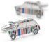 Men's Fashion Cufflinks Muti-color Stripes Mini Car Design Quality Brass Material Cuff Links with Gift Box...