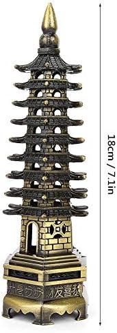 Tower Statue Tower Model Metal Alloy Pagoda Zen Garden Miniature Feng Shui Decoration for Office Home Desktop Ornaments Collectible Figurines...