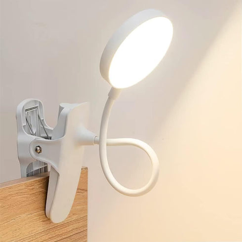 SUNLONG Dorm Room Essential Clip on Light Wall-Mounted, 3 Color Portable Desk Light Mini Clip Lamp, Battery Operation Small Desk Lamp with Clamp, ...