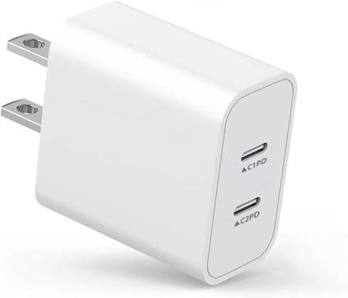 Dual USB C Charger Block, Fast Type C Power Adapter, Dual Port PD Power Adapter Fast Wall Charging Block Compatible IPhone 15/15 Pro/15 Pro Max/15...