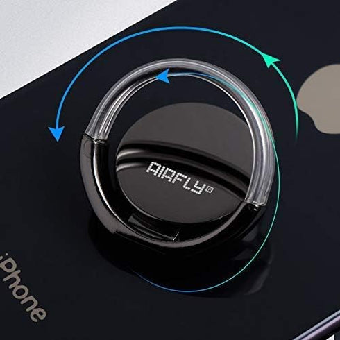 AirFly Phone Finger Ring Holder, 4 in 1, Universal Metal Phone Ring, Table Stand Kickstand, Car Vent Mount, Finger Grip Compatible All Smartphones...