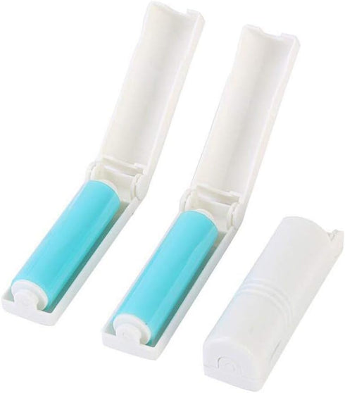 3Pcs Reusable Lint Roller Folding Washable Travel Sticky Dust Picker Cleaner Remover Brush with Cover for Clothes Car Seats Pet Hair Debris(Blue)...