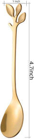 AnSaw 20-Pieces 4.7-Inch Small Coffee Spoons With Leaf Handle(Gold)...