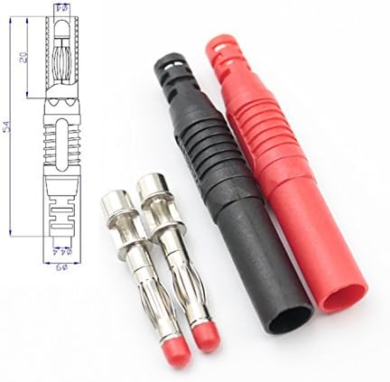 10Pcs Insulated Safety Straight Seal Protection Shrouded 4mm Banana Plugs Solder DIY Banana Plug Connectors for Multimeter Test Leads Ends Probes ...
