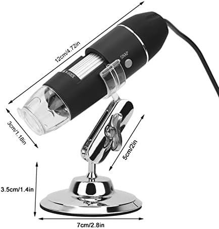 USB Digital Microscope,1600X Magnification Endoscope Mini Camera with 8 LEDs and Microscope Metal Stand,Compatible with Android,Window 7 8 10 for ...