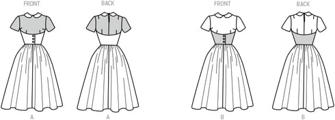 McCall's Vintage 1950's Misses' Midriff Dresses Sewing Pattern Kit, Design Code M8401, Sizes 18-20-22-24-26...