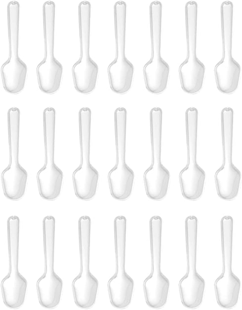 500PCS Clear Plastic Tasting Spoons Disposable Mini Tasters Small Taster Spoons Ice Cream Frozen Dessert Jelly Desert Cake Spoon for Food Trucks W...