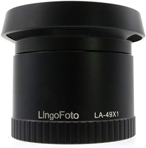 Metal LA-49X1 Lens Adapter Tube with 49mm Lens Hood for Leica X1 X2 Digital Camera Black...