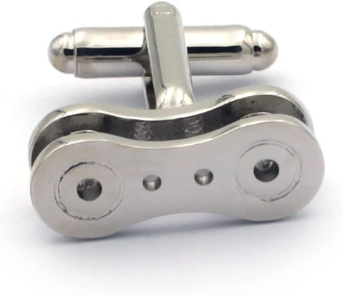 Silver Tone Motorcycle Biker Mechanic Chain Link Cufflinks Cuff Links...