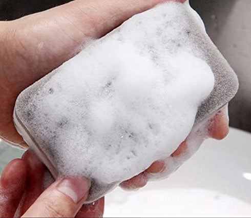 5 Pcs Heavy Duty Scrub Sponges,Dual-Sided Dishwashing Sponge for Kitchen,Multi-Use Deep Cleaning Scrub Sponge (Grey White)...