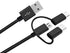 BoxWave Cable Compatible with Motorola Moto G6 Play - AllCharge 3-in-1 Cable for Motorola Moto G6 Play - Jet Black...