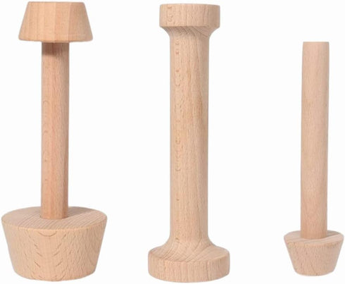 3 Pieces Wooden Tart Tamper Set Double Side Pastry Dough Tamper Egg Tarts Tamper Pastry Tools DIY Cake Pastry Tools for Making Egg Tart, Pasta, Ch...