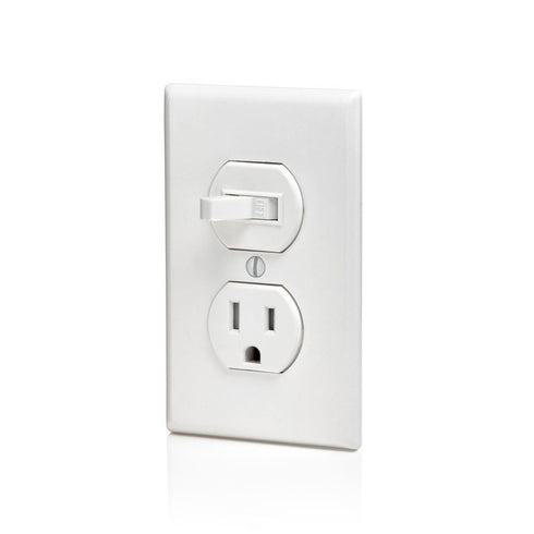 Leviton T5225-W Combination, 15 Amp, 120 Volt AC Toggle Switch, and 15amp, 125 Volt 5-15R Tamper Resistant Receptacle, Grounding, White......