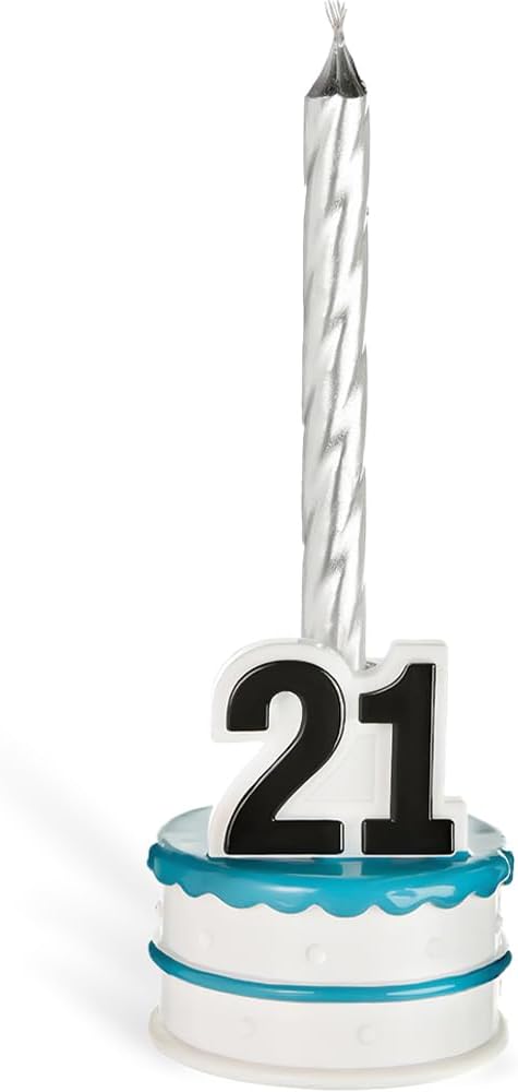 Finally 21 Multicolor Metallic Beer Bottle Candle Holder - 1.8" Holder and 2.8" Candle, 1 Piece - Perfect Celebration Accessory for 21st Birthday ...