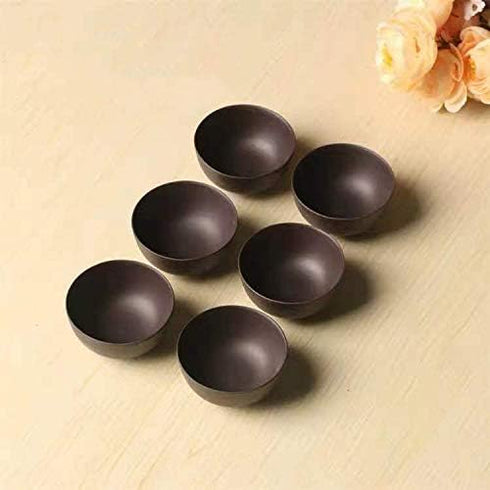 Chinese Tea Tasting Cup Purple Sand Cups Tiny Tasting Cup Mini Tea Cup Purple Sand Kung Fu Tea Cup Ceramic Cup Tea Bowl Cup Set of 6 Black...