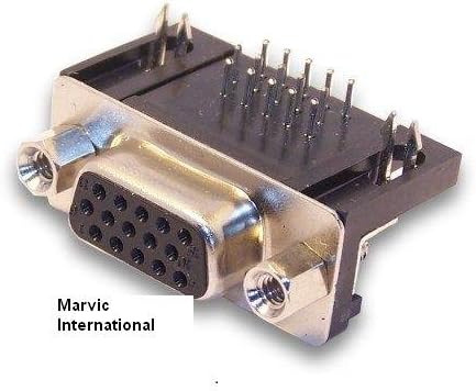 PC Accessories - Connectors Pro D-Sub High Density DBHD15 Female Right Angle PCB Mount Connector, 10-Pack 90 Degree D-Sub RHD15F...