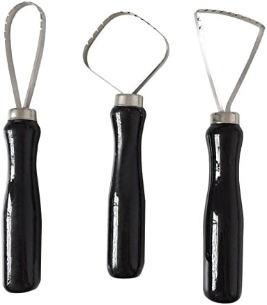 3pcs Sculpture Scraper Knife Carved Sludge Shaper Ceramic Pottery Clay Trimming Big Loop Tools Set...