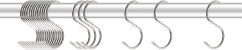 30pcs 2 Inch Silver S Shape Hooks Heavy-Duty Hanging Hooks Pot Pan Hanger Clothes Storage Rack Tool Kitchen Tools...