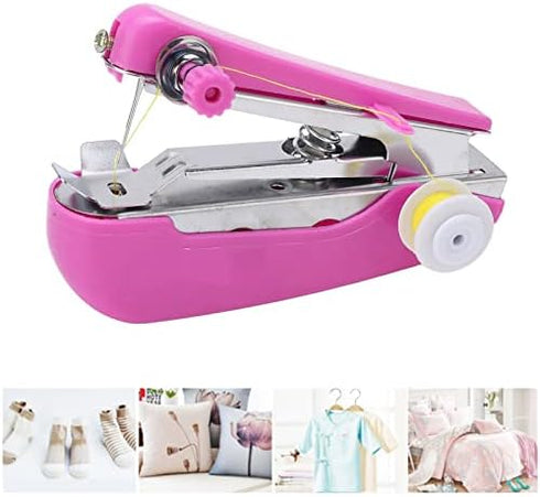 Mini Single Stitch Handheld Sewing Machine,Pocket Manual Sewing Machine Handheld Sewing Machine Purple Light Weight Pocket Sewing Machine for Clot...