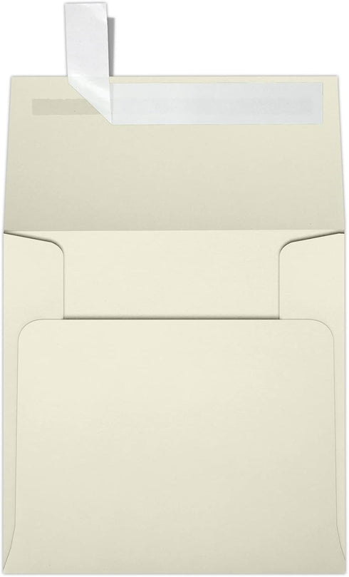 LUXPaper Square Invitation Envelopes | Peel & Press | 4" x 4" | Natural | 70lb. Text | 50 Qty...
