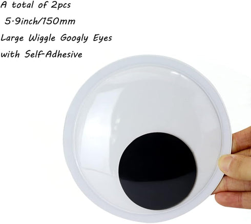 5.9 Inches Giant Wiggle Eyes with Self Adhesive, Black White Googly Eyes for DIY Crafts Christmas Tree Decoration...