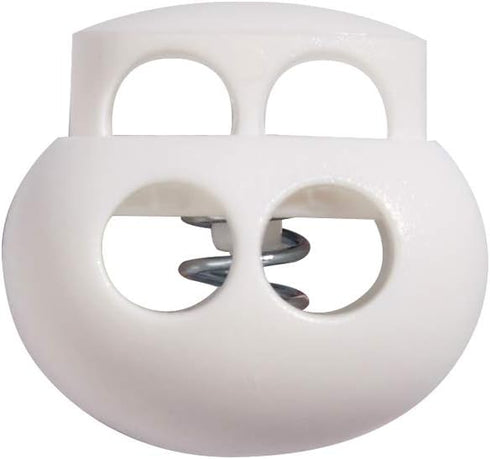 DYZD Plastic Cord Lock End Toggle Double Hole Spring Stopper Fastener Slider Toggles End (White 10PCS)...