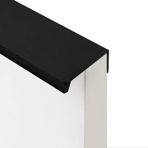 Black Back Mount Finger Edge Pull Concealed Handle for Kitchen Cabinet Drawer 80mm/3.15" Black Set of 6...