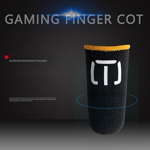 3 Pair Black Patterns Gaming Finger Sleeves Breathable Fingertips Gameler Sweatproof Games-Slip Thumb GR9l5 Gloves for Mobile Cell Phone Gaming Fi...