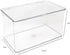 Isaac Jacobs Large Stackable Organizer Bin (10.75” x 6.5” x 6.1”) w Hinged Lid Clear Storage Box Home Office School Fridge Bathroom Kitchen Pantry...