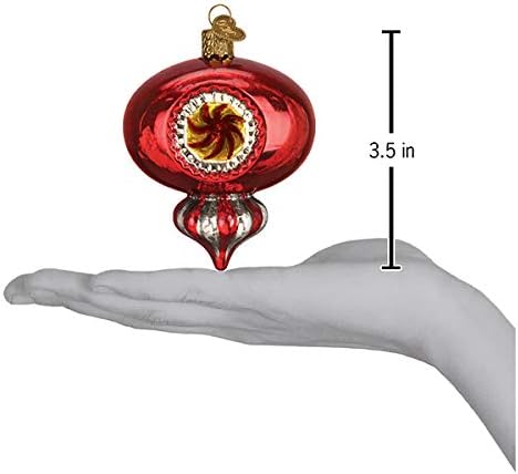 Old World Christmas Red Peppermint Reflection Glass Blown Ornaments for Christmas Tree...