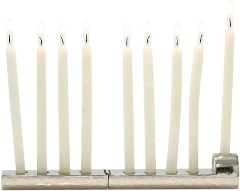 Yair Emanuel Folding Travel Hanukkah Chanukah Menorah Hammered Metal Multicolor (HTM-1)...