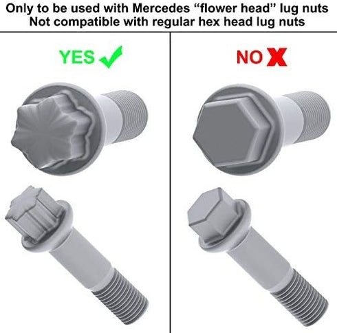 ATLIN Protective Lug Nut Socket for Mercedes Vehicles with 17mm Convex, Flower Head Lug Nuts...