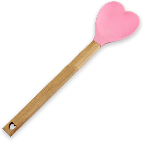 Generic Heart shaped silicone spatula – baking,stirring,pastry,kitchen utensil spoon – bamboo handle - meaningful kitchen gift idea – housewarming...