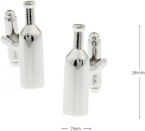 Wine Liquor Bottle Pair Cufflinks in a Presentation Gift Box & Polishing Cloth...