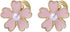 Clip On Pink Flower Pearl Fake Stud Earrings for Women No Piercings Ear Fashion Elegant Cherry Blossom Huggie Studs Wedding Valentines Day Jewelry...