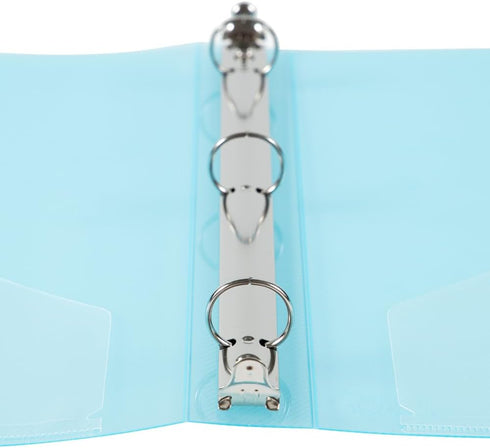 JAM PAPER Plastic 1 inch Binder - Light Blue 3 Ring Binder - Sold Individually...
