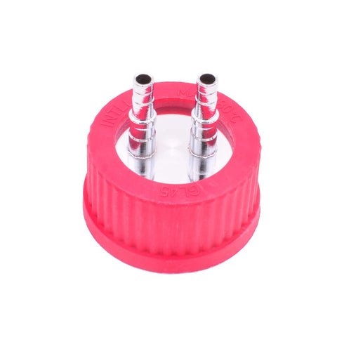 316 Stainless Steel Medium 2-Port Vent Assembly, for GL45 Universal Laboratory Glass Bottles, High Temperature PBT, 45 mm, GL45_M2...