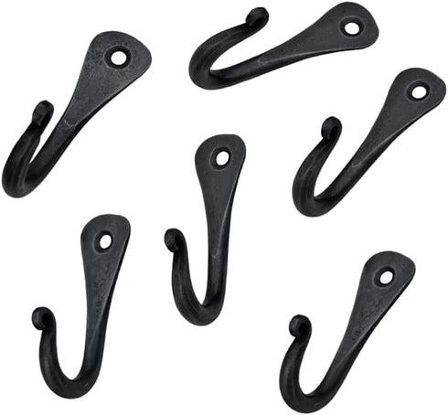 Hand Forged Metal Wall Hook Set of 6 Pcs Wrought Iron Handmade Hook for Plant & Mug Farmhouse Coat Hook Rack Heavy Duty Kitchen Utensils Hook Rack...