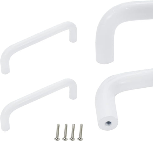 2Pcs 4.13" Arch Bow Cabinet Pull,Aluminum Closet Door Cabinet Hardware Handle Pull,Hole Dia.3.78"/96mm,White...