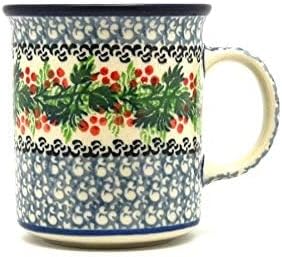 Polish Pottery Mug - Straight Sided - Holly Berry...