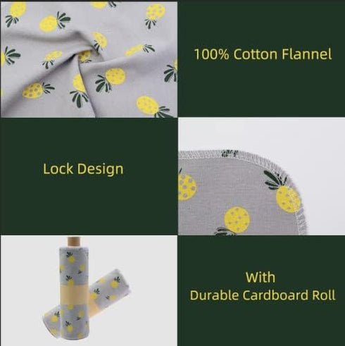 Paperless Towels Roll Washable Cotton Cloth, Reusable Paper Towels - 25 Pack with Durable Cardboard Roll - 10" X 10" Zero Waste Reusable Napkins E...